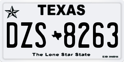 TX license plate DZS8263