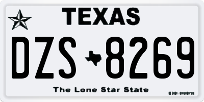 TX license plate DZS8269