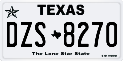 TX license plate DZS8270