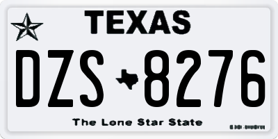 TX license plate DZS8276