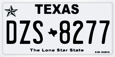 TX license plate DZS8277