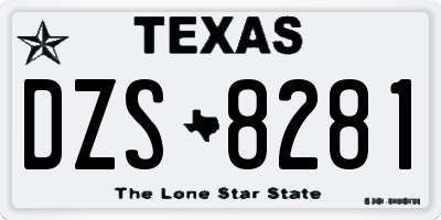 TX license plate DZS8281