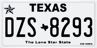 TX license plate DZS8293