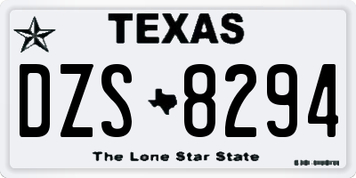 TX license plate DZS8294