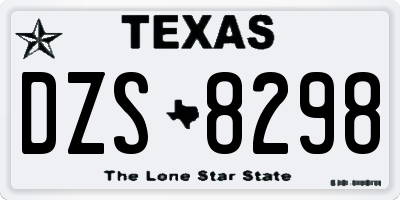 TX license plate DZS8298