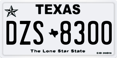 TX license plate DZS8300