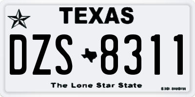 TX license plate DZS8311