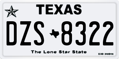 TX license plate DZS8322