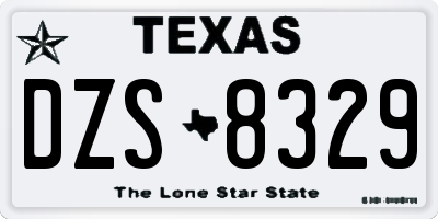 TX license plate DZS8329
