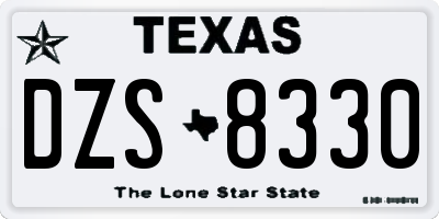 TX license plate DZS8330