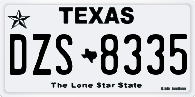TX license plate DZS8335