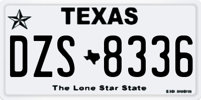 TX license plate DZS8336