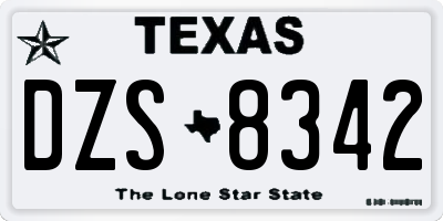 TX license plate DZS8342