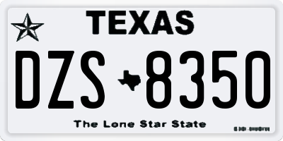 TX license plate DZS8350