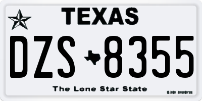 TX license plate DZS8355