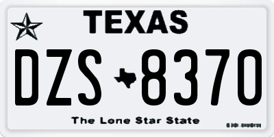 TX license plate DZS8370