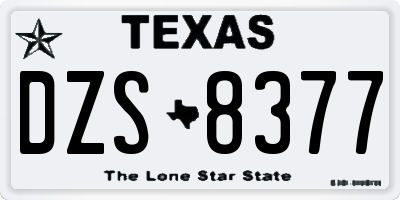 TX license plate DZS8377