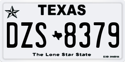 TX license plate DZS8379