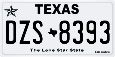 TX license plate DZS8393
