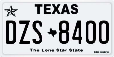 TX license plate DZS8400