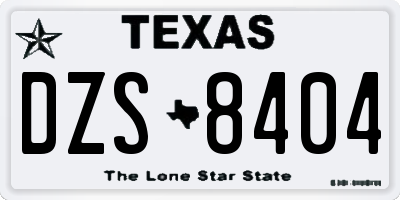 TX license plate DZS8404