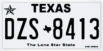 TX license plate DZS8413