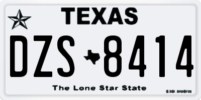 TX license plate DZS8414