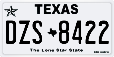 TX license plate DZS8422
