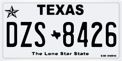 TX license plate DZS8426