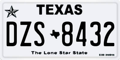 TX license plate DZS8432
