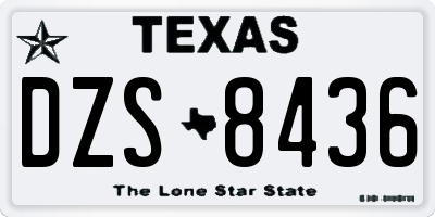 TX license plate DZS8436
