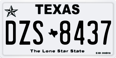 TX license plate DZS8437