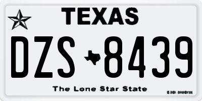 TX license plate DZS8439