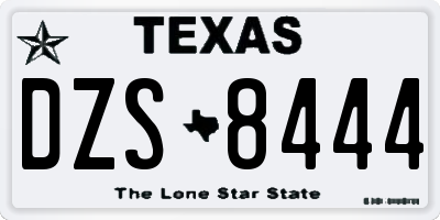 TX license plate DZS8444