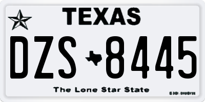 TX license plate DZS8445