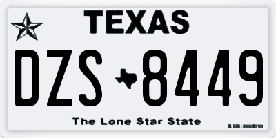 TX license plate DZS8449