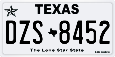 TX license plate DZS8452