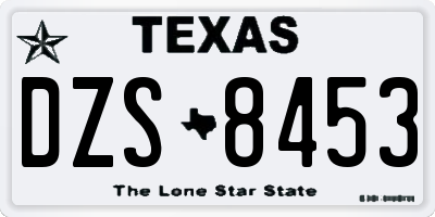 TX license plate DZS8453