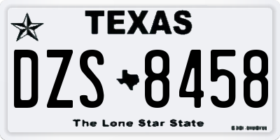 TX license plate DZS8458
