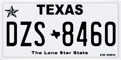 TX license plate DZS8460