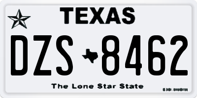 TX license plate DZS8462