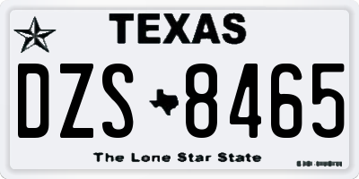 TX license plate DZS8465