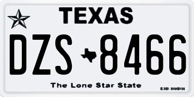 TX license plate DZS8466