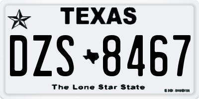 TX license plate DZS8467