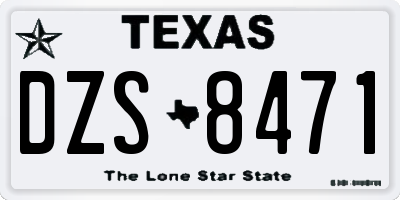 TX license plate DZS8471