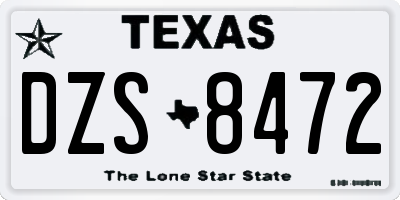 TX license plate DZS8472