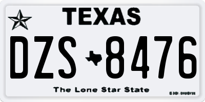 TX license plate DZS8476