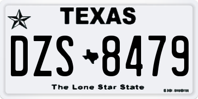 TX license plate DZS8479