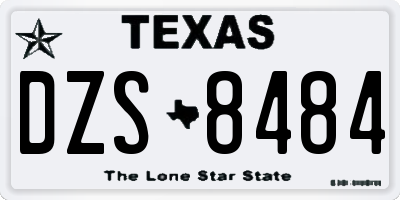 TX license plate DZS8484
