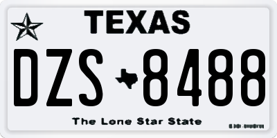 TX license plate DZS8488